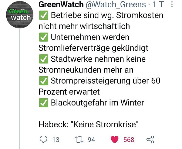 Twitter Greenwatch Energie