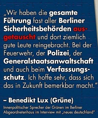 Zitat Benedikt Lux Grüne Berlin Gleichschaltung